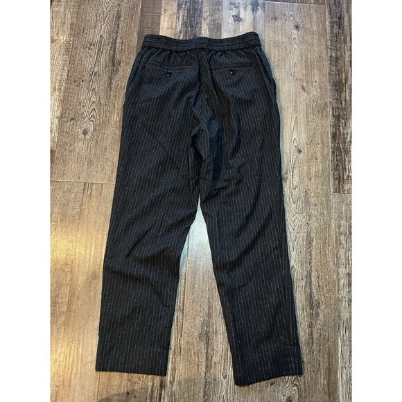 Ami Alexandre Mattiussi Elasticated Waist Pants Wool Black Pinstripe Size Small - Picture 7 of 10
